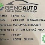 BMW F30 MARŞPİYEL İÇ BAKALİTİ SÖKME ORJ 51777256920 SAĞ ARKA