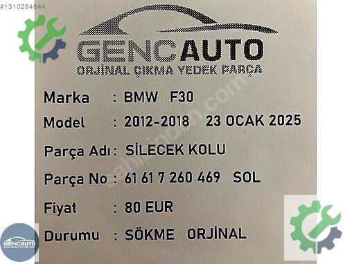 BMW 3 Serisi Silecek Kolu 61617260469 çıkma parça