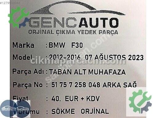BMW 3 Serisi Bakalit 51757258048 çıkma parça