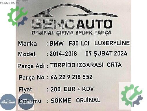 BMW 3 Serisi Panjur 64229218552 çıkma parça