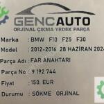 BWM F10 F25 F30 FAR ANAHTARI SÖKME ORJİNAL OEM 9192744