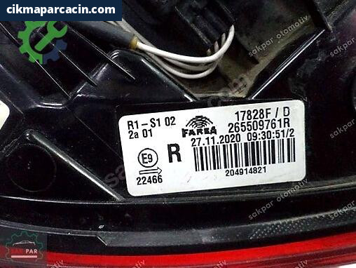 Renault Clio Sağ Arka Stop 265509761R çıkma parça