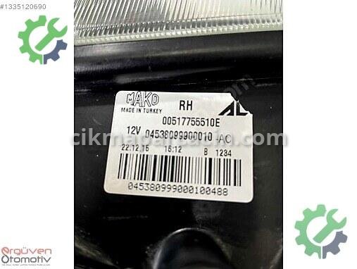 Fiat Egea Sağ Sis Farı 00517755510E çıkma parça