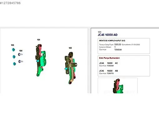 Ford Kaput Menteşesi çıkma parça