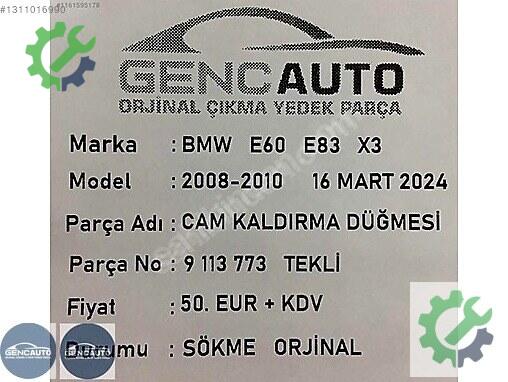 BMW X3 Kontrol Düğmeleri çıkma parça