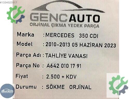 Mercedes-Benz 350 Intercooler Borusu A6420101791 çıkma parça
