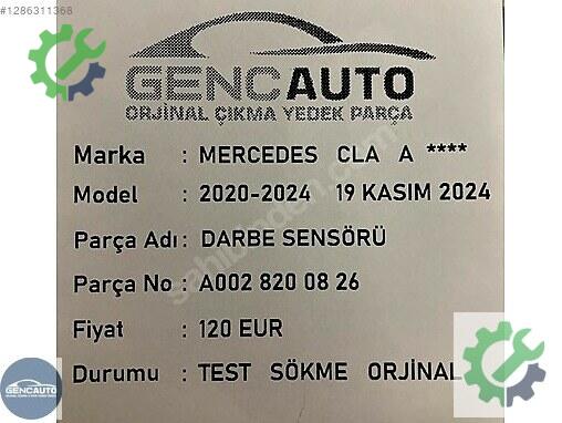Mercedes-Benz CLA Darbe Sensörü A0028200826 çıkma parça
