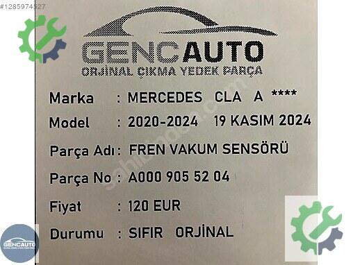 Mercedes-Benz CLA Vakum Pompası A0009055204 çıkma parça