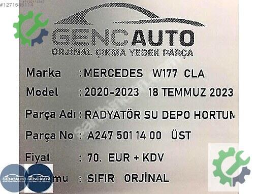 Mercedes-Benz CLA Intercooler Borusu A2475011400 çıkma parça