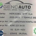 MERCEDES CLA W118 AKS ŞANZIMAN MONTAJ BRAKETİ OEM A2822232600