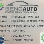 MERCEDES CLA W118 ARKA SAĞ TAŞIYICI SÖKME ORJİNAL OEM A2470600