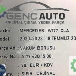 MERCEDES CLA W118 VAKUM BORUSU SIFIR ORJİNAL OEM A1774301500