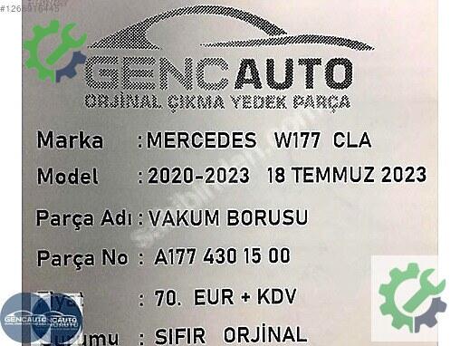 Mercedes-Benz CLA Radyatör Hortumu A1774301500 çıkma parça