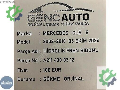 Mercedes-Benz CLS Fren Hortumları A2114300312 çıkma parça