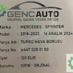 MERCEDES SPRİNTER TURBO HAVA BORUSU SIFIR ORJİNAL A4475280100