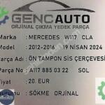 MERCEDES W117 CLA ÖN TAMPON SİS ÇERÇEVESİ SÖKME ORJ A1178850322