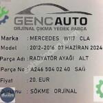 MERCEDES W117 CLA RADYATÖR AYAĞI ALT SÖKME ORJ A2465040240