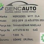 MERCEDES W117 CLA TAVAN KENAR NİKELAJI SÖKME ORJ A1176730283