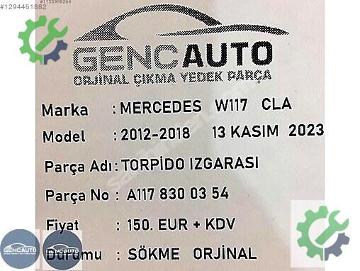 Mercedes-Benz CLA Panjur A1178300354 çıkma parça