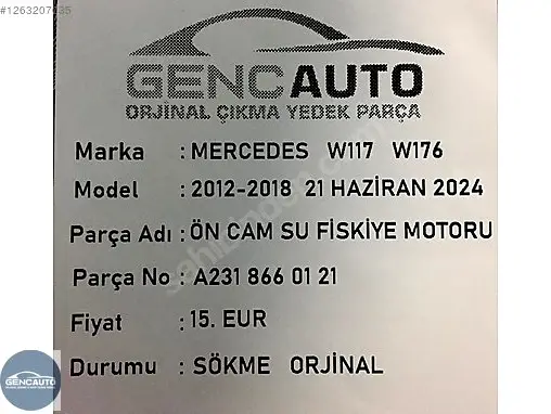 Mercedes-Benz CLA Ön Far A2318660121 çıkma parça