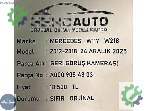 Mercedes-Benz CLA Geri Görüş Kamerası A0009054803 çıkma parça