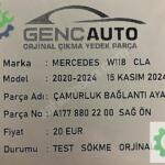 MERCEDES W118CLA ÇAMURLUK BAĞLANT AYAK SÖKMEORJ A1778802100 2200