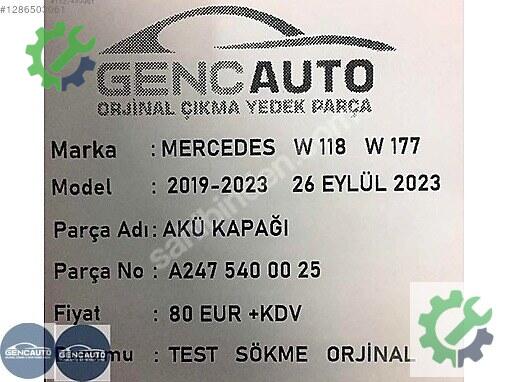 Mercedes-Benz CLA Akü Kapağı A2475400025 çıkma parça