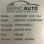 MERCEDES W118 CLA ANTEN MODÜLÜ SÖKME ORJİNAL A2139052803