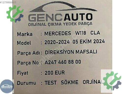Mercedes-Benz CLA Direksiyon Mili A2474608800 çıkma parça