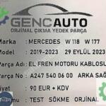 MERCEDES W118 CLA ELFREN MOTORU TESİSATI SÖKME ORJ A2475400700
