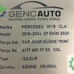 MERCEDES W118 CLA FAR AYAR DÜĞME TRİMİ SOKME ORJ A1776809700 SOL