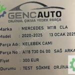 MERCEDES W118 CLA KELEBEK CAM SÖKME ORJ A1187300400 SAĞ SOL ARKA