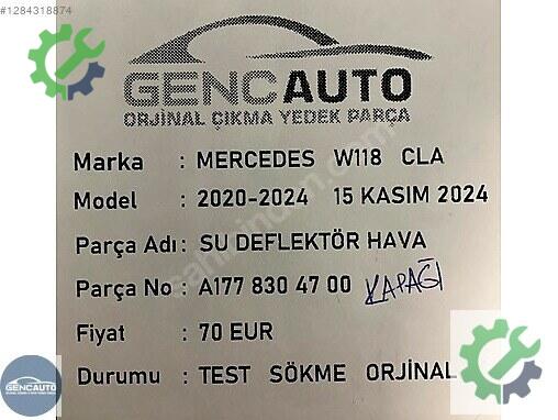 Mercedes-Benz CLA Bakalit A1778304700 çıkma parça