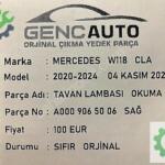 MERCEDES W118 CLA TAVAN LAMBSI SIFIR ORJ A0009064906 5006 SOL SĞ