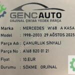 MERCEDES W168 A KASA ÇAMURLUK SİNYALİ SÖKME ORJ A1688200121