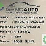 MERCEDES W168 A KASA CAM KALDIRMA KOLU SÖKME ORJ A1687600102