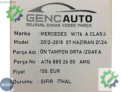 Mercedes-Benz A Bakalit A1768852600 çıkma parça