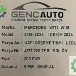MERCEDES W177 W118 KAPI DÖŞEME TRIMİ LEDLİ A1777207901 SOL ÖN