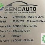 MERCEDES W204 CCLAS DENGE KOLU ARKA SÖKME ORJ A2043521205