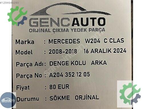 Mercedes-Benz C Denge Kolu A2043521205 çıkma parça