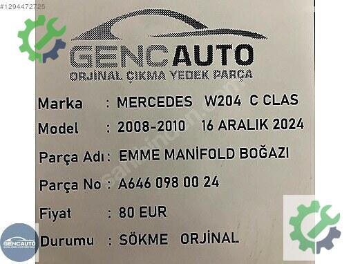 Mercedes-Benz E Emme Manifoldu A6460980024 çıkma parça