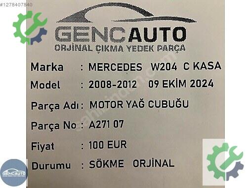 Mercedes-Benz C Yağ Çubuğu A27107 çıkma parça