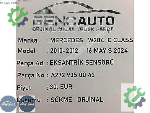 Mercedes-Benz C Eksantrik Sensörü A2729050043 çıkma parça