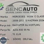 MERCEDES W204 C CLAS RADYATÖR SU HORTUMU SÖKME ORJ A2048305596
