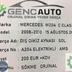 MERCEDES W204 DIŞ DİKİZ AYNASI SÖKME ORJ KATLAMALI ELEKTRİKLİ