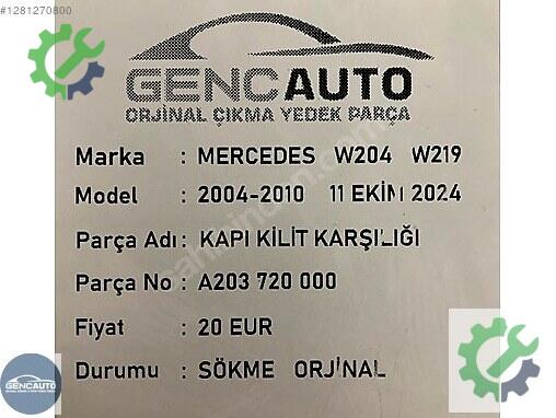 Diğer Kapı Çıtası A203720000 çıkma parça