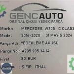 MERCEDES W205 C CLAS YEDEKLEME AKÜSÜ SIFIR İTHAL OEM A2059053414