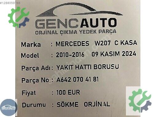Mercedes-Benz C Yakıt Borusu A6420704181 çıkma parça