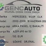 MERCEDES W209 CLK ARKA PANEL İÇ BAKALİTİ SÖKME ORJ A2096904653