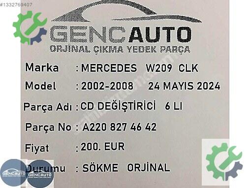 Diğer Çakmaklık A2208274642 çıkma parça